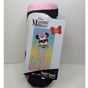 NWT Disney Minnie Mouse Mermaid Beach Towel 100% Cotton